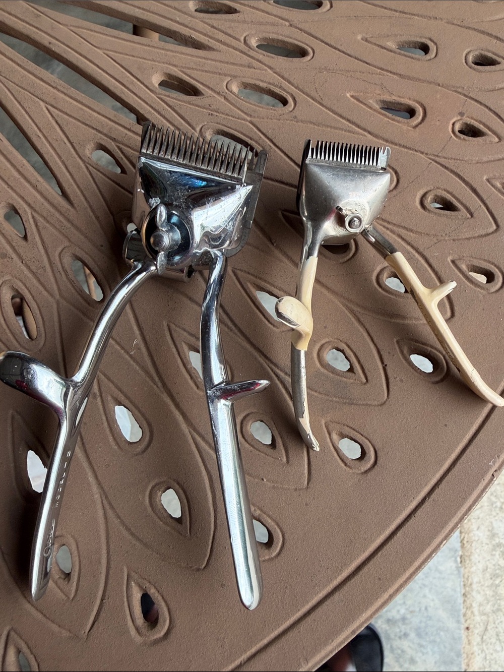 Classic Manual Hair Clipper Set - Silver and Beige